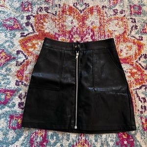 Leather High Rise Skirt